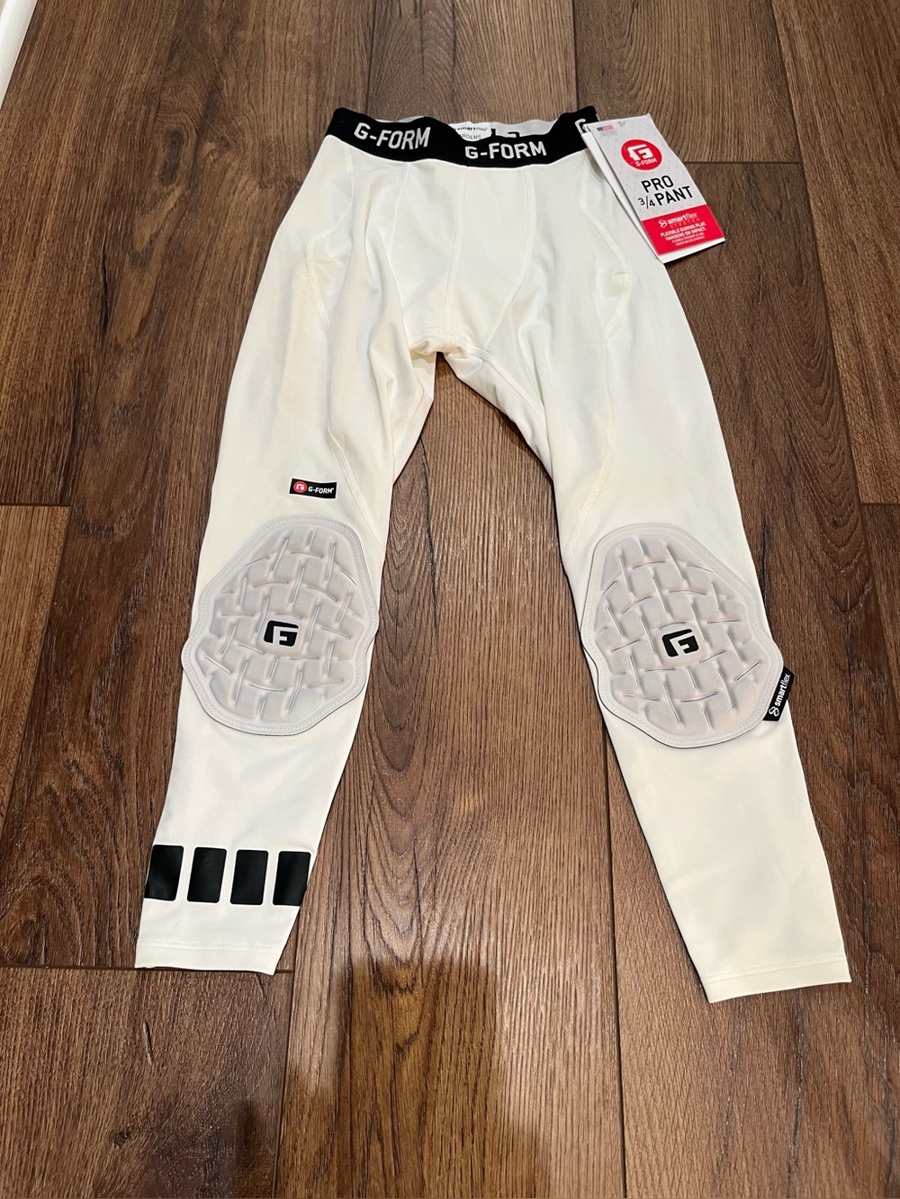 G-Form Pro 3/4 Padded Basketball Compression Pants White Adult XS NWT Knee Pad